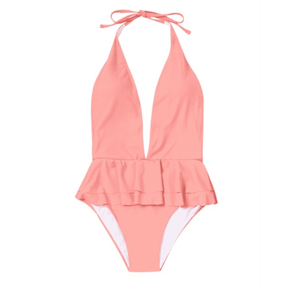 pink ruffle swimsuit never worn!